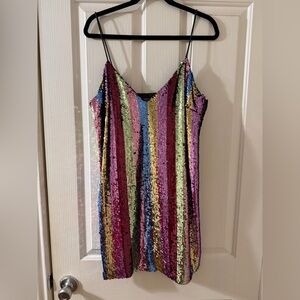 ASOS Sequin Dress with Pink and Blue Accents
